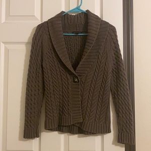 Brown, one button Banana Republic sweater